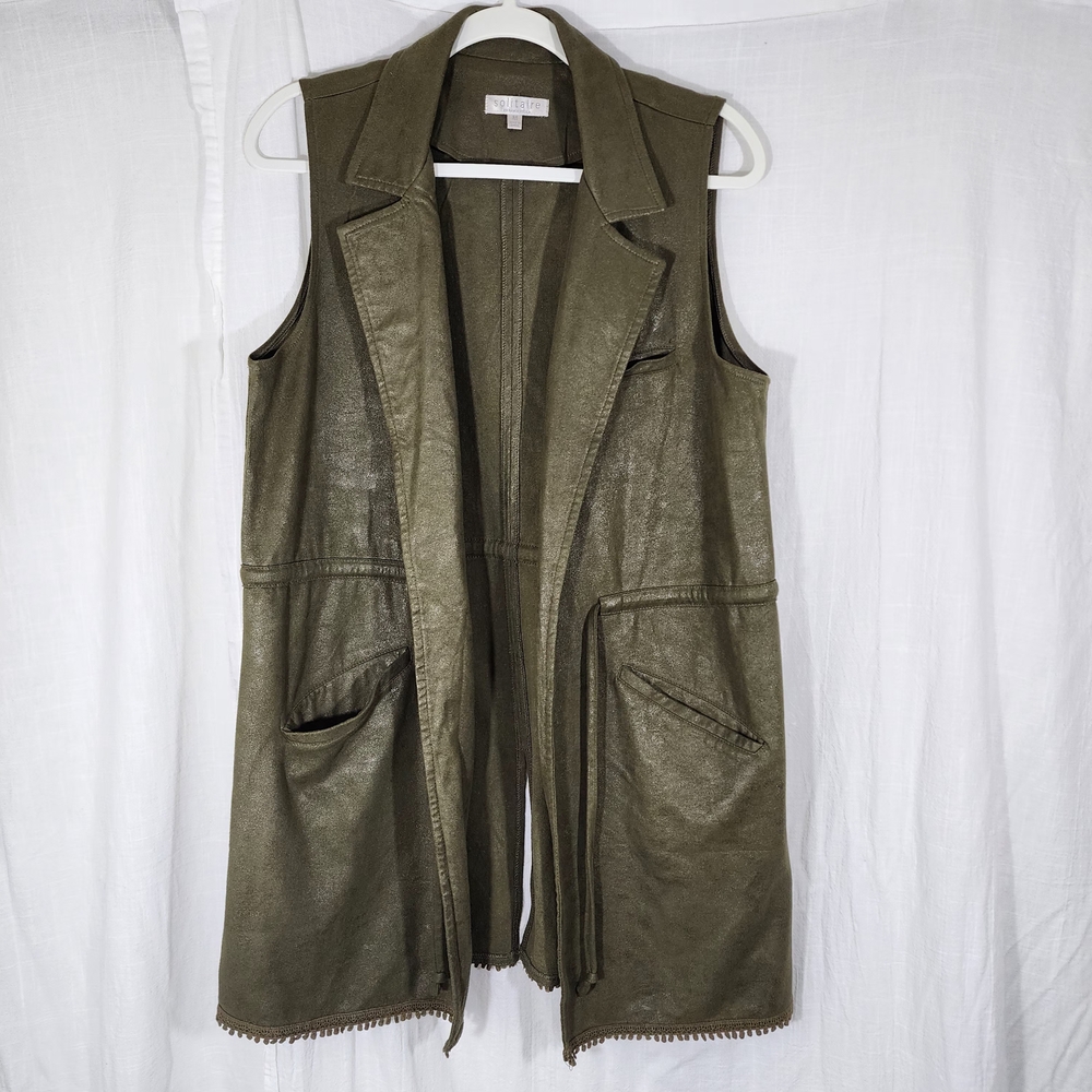 Olive Green Sleeveless Women's Jacket